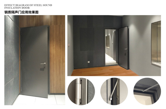 Portas acústicas de aço, à prova de ruído, fechadas por 40 dB