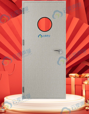 Design simples Janela de vidro personalizável Cinza Porta insonorizada de aço anti-ferrugem