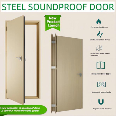 Sala de bateria Estúdio de música Sala Barreira sonora transparente Isolamento de ruído Porta de visão Vidro Casa acústica com armadilhas de baixo Cornernoise Canceling Door STC 45dB