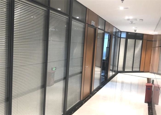 Do escritório completo da parede de separação do vidro da altura do escritório parede de separação fixa com cortinas